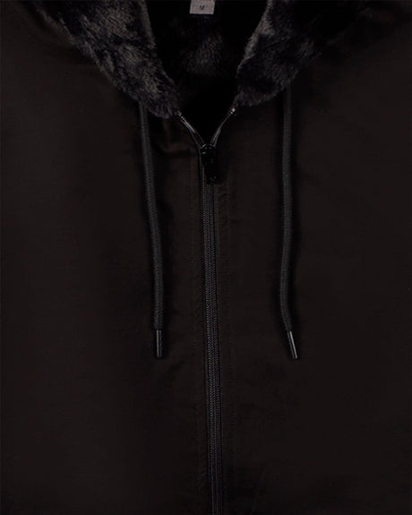 Memoi Mens Faux Fur Zip Up Hoodie - MBJ-005