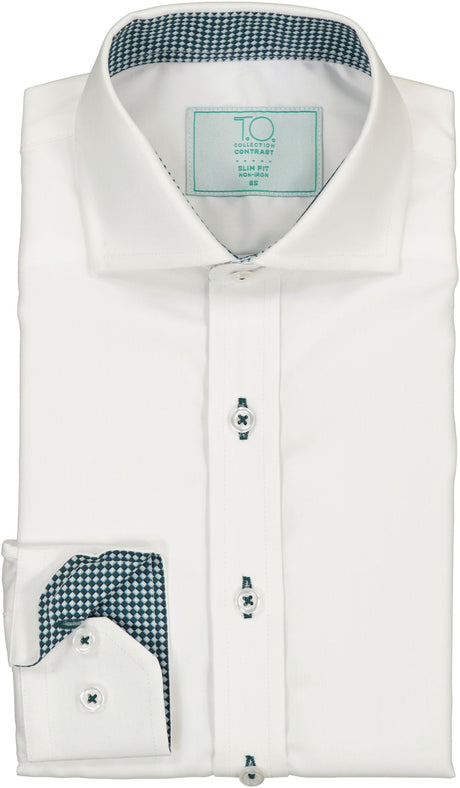 T.O. Collection Boys Long Sleeve Dress Shirt with Contrast - CS0