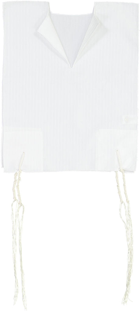 Keter Judaica Boys Poly/Cotton V-Neck Tzitzis with Ashkenaz Strings