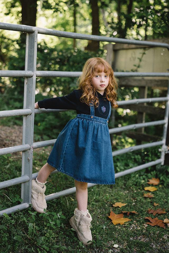 Lil Legs Wardrobe Staples Collection Girls Denim Suspender Skirt - AF26S818
