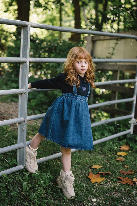 Lil Legs Wardrobe Staples Collection Girls Denim Suspender Skirt - AF26S818