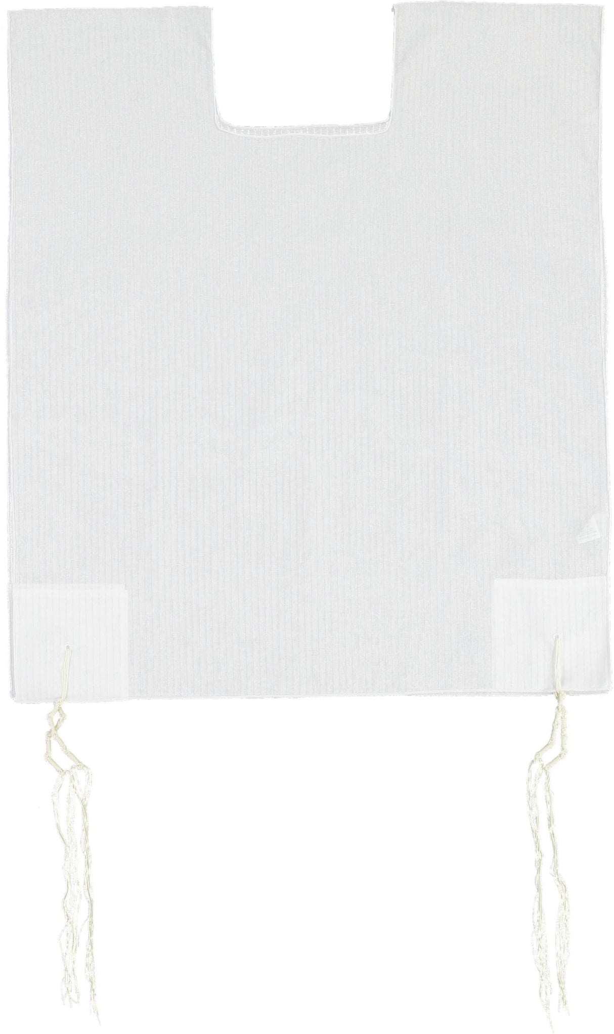 Keter Judaica Mens 100% Cotton Round-Neck Tzitzis with Ashkenaz Strings