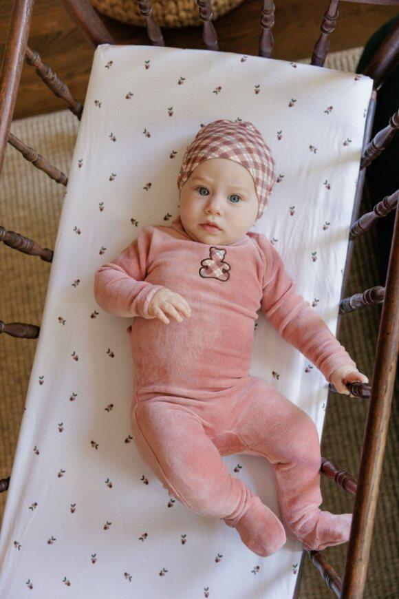 Ely's & Co Baby Boys Girls Plaid Bear Velour Stretchie - AW25-004