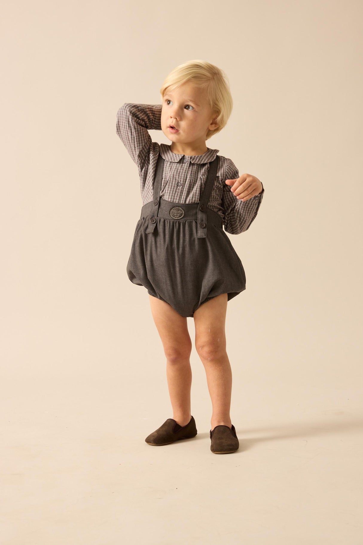Analogie by Lil Legs Plaid Edition Collection Baby Boys Romper - AF26R600A