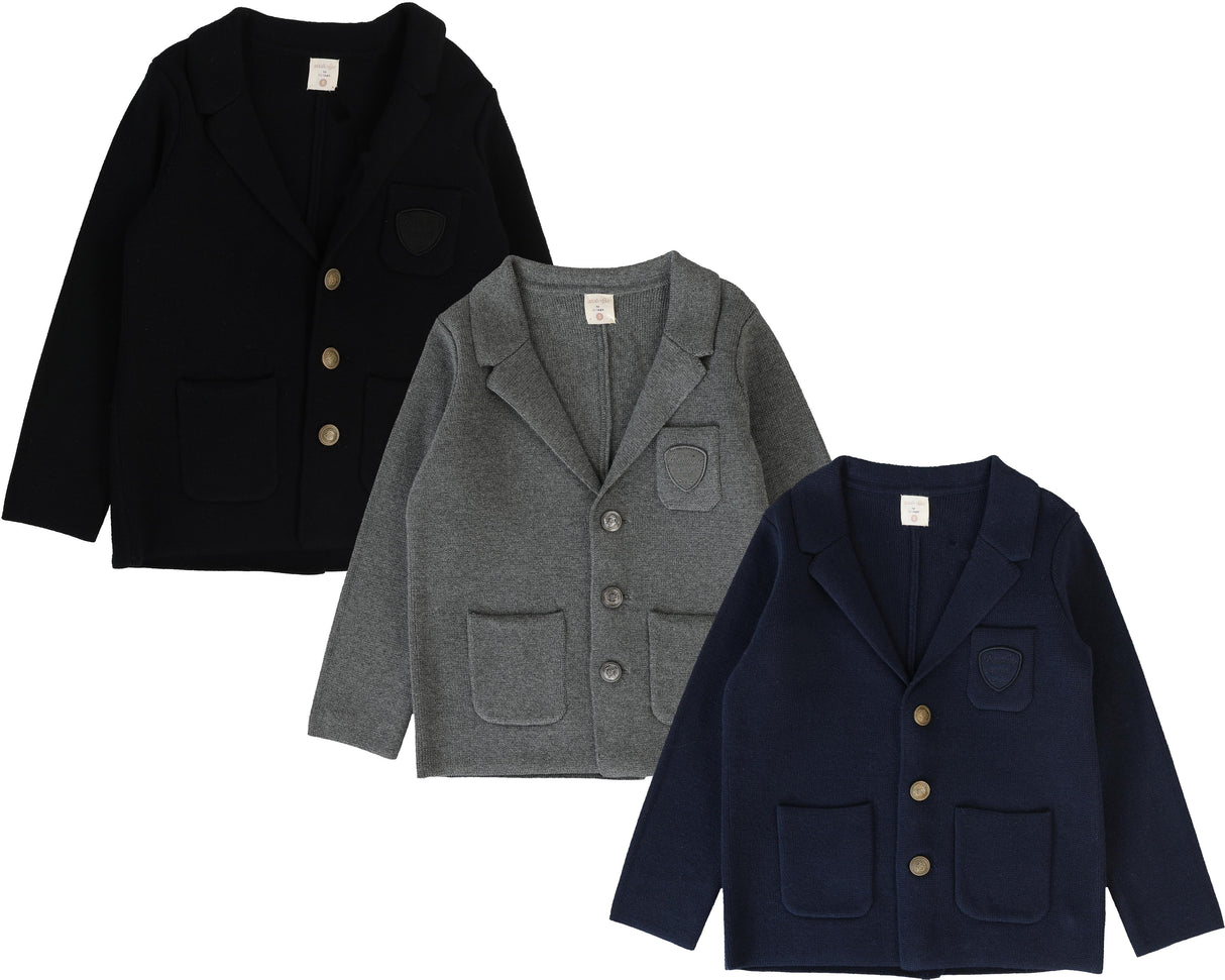Analogie by Lil Legs Knit Collection Boys Crest Blazer - DCKB
