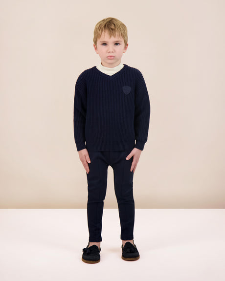 Analogie by Lil Legs Knit Collection Boys V-Neck Sweater - DKVNS