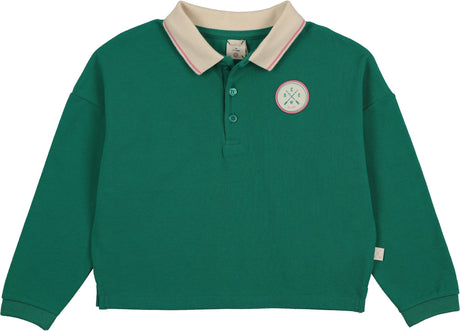 Analogie by Lil Legs Boating Crew Collection Girls Patch Long Sleeve Polo - BCPGP