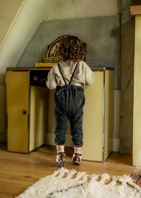Lil Legs Denim Basic Collection Baby Toddler Boys Girls Bubble Suspender Pants Overall - BSL/BSP/DBSR/DSP