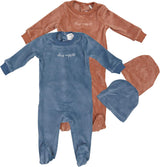 Pouf Baby Boys Girls Velour Stretchie & Beanie Set - Stay Cozy