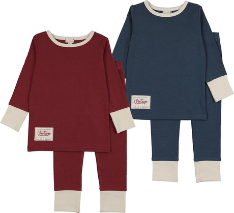 Lil Legs Pitter Patter Collection Boys Girls Colorblock Cotton Pajamas - AF26TP400