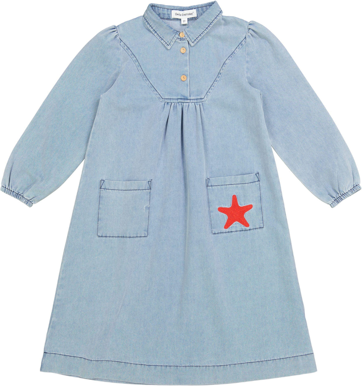 Smile Everyday Girls Starfish Shirt Dress - 8434