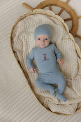 Aurora Baby Boys Girls Cotton Footie, Beanie, Blanket Gift Box Set - ASS26-006