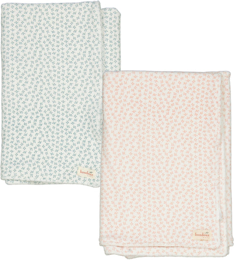 Bondoux Bebe Baby Boys Girls Leaf Print Velour Blanket - 381B