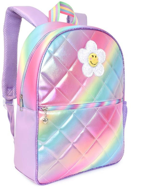 OMG Metallic Quilted Backpack & Pencil Case Set - DAISY-SBP23