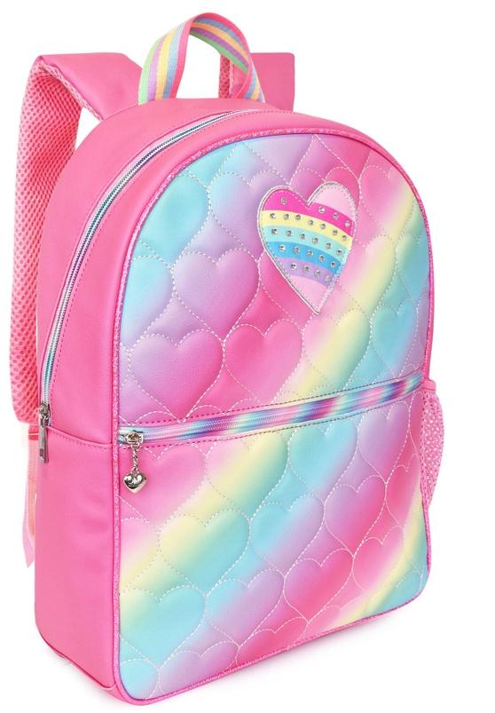 OMG Heart Quilted Backpack & Pencil Case Set - Thumbnail 3