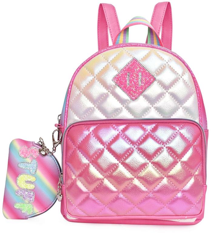 OMG Metallic Quilted Mini Backpack & Coin Purse Set