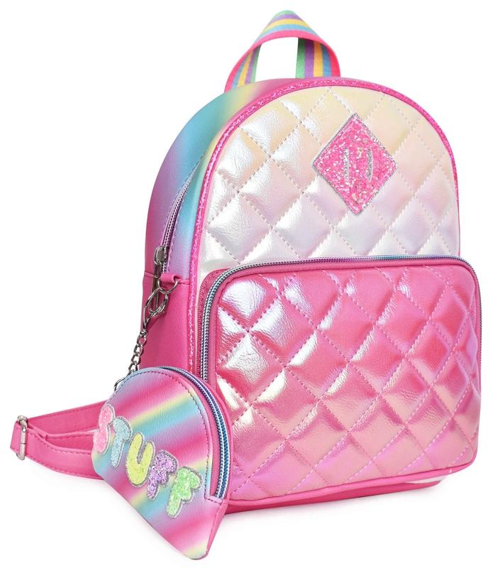 OMG Metallic Quilted Mini Backpack & Coin Purse Set - Thumbnail 2