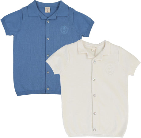 Analogie by Lil Legs Signature Collection Boys Grandpa Knit Short Sleeve Sweater - SGSW