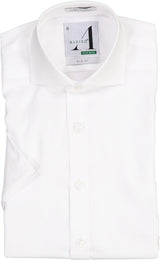 Alviso Boys White Short Sleeve 100% Cotton Non-Iron Dress Shirt - 1N42