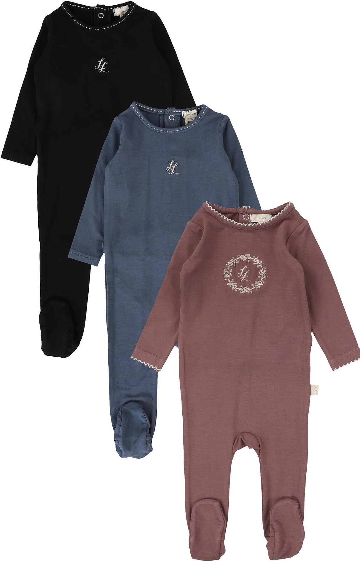 Lil Legs Loungewear Collection Baby Boys Girls Emblem Modal Cotton Stretchie - LEF