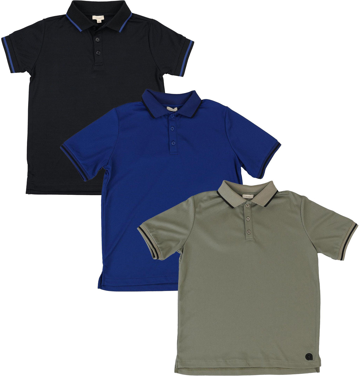 Lil Legs Wardrobe Staples Collection Boys Textured Sports Short Sleeve Polo Shirt - WTSP
