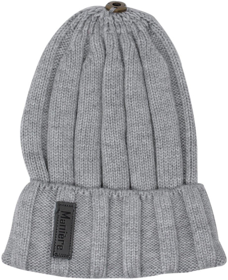Maniere Unisex Boy / Girl Child Wool Blend Knit Beanie Hat with Snap for Pompom