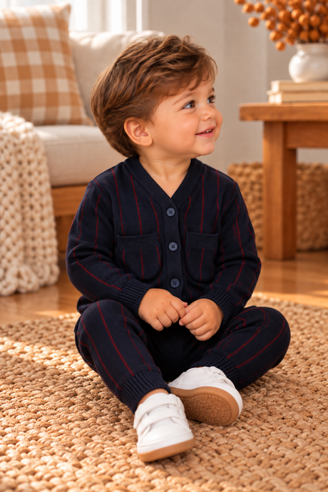 Harper James Baby Boys Pinstripe Knit Outfit - C-30055