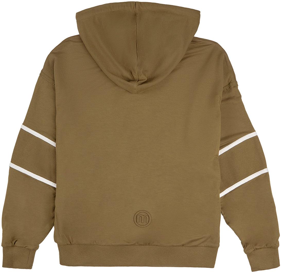 Memoi Teens Girls Sporty C Camp Patch Zippered Hoodie - MKC-100