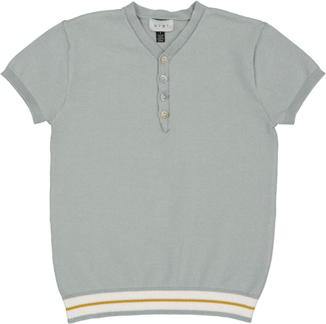 Klai Boys Short Sleeve Henley Sweater - G2521