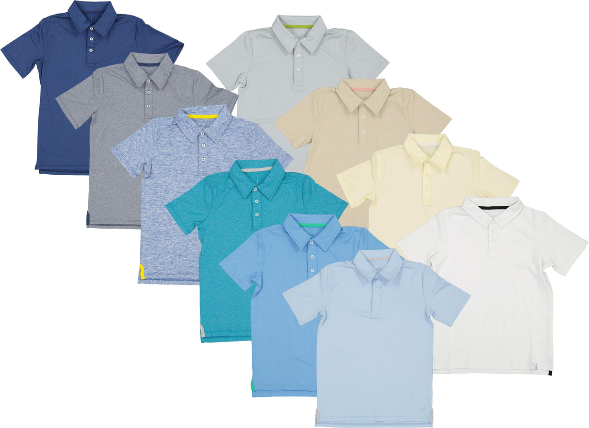 David Oliver Boys Short Sleeve Active Polo Shirt - TPAR10BZSS