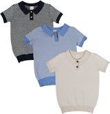 Analogie by Lil Legs Downtown Collection Boys Short Sleeve Multi Knit Polo Sweater - MKPL