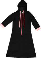 LandsKID Girls Varsity Zippered Lightweight Terry Robe - BRG-VAR