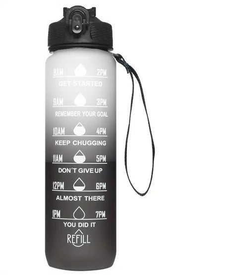 ShirtStop Motivational Water Bottle with Carrying Strap