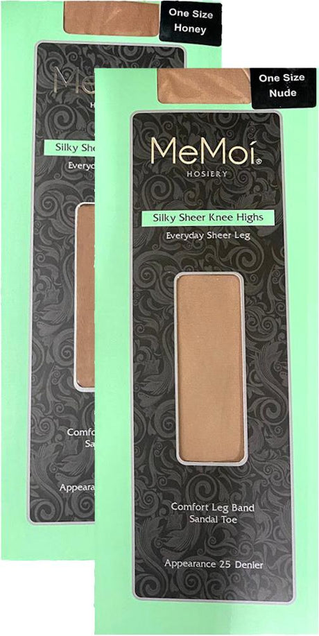Memoi Womens Silky Sheer 25 Denier Knee Highs - MS-713