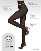Melas Womens Super Microfiber Opaque Control Top 60 Denier Tights - AT-6506