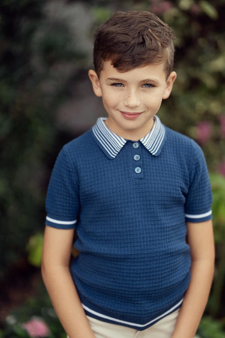 Charlotte & George Boys Short Sleeve Polo Sweater - SB6CP7356