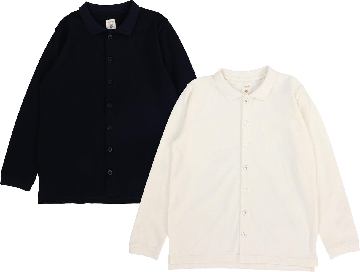 Lil Legs Wardrobe Staples Collection Boys Long Sleeve Button Down Polo Shirt - AF26T701