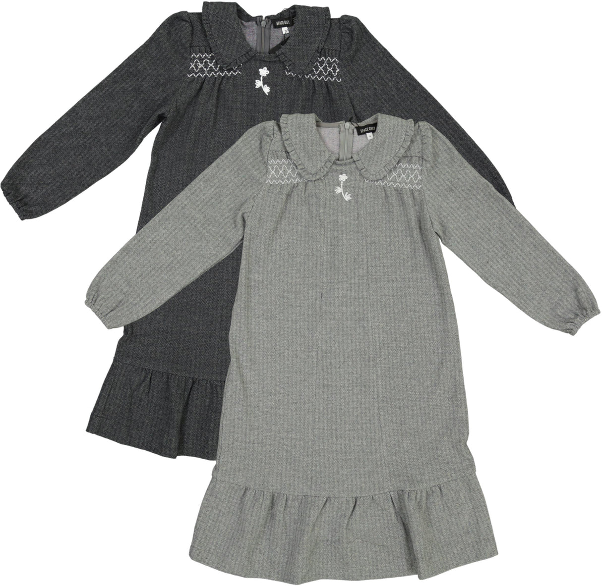 Space Gray Girls Herringbone Dress - WB5CY2738D