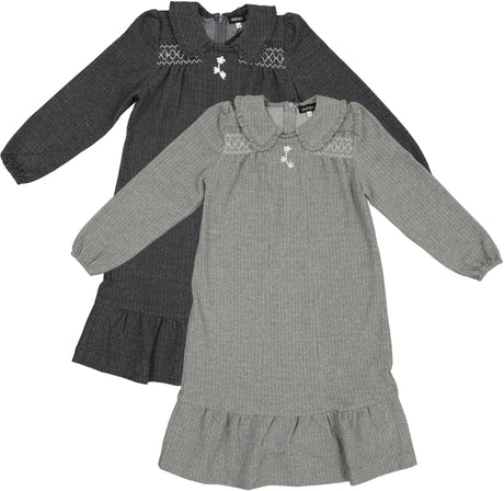 Space Gray Girls Herringbone Dress - WB5CY2738D