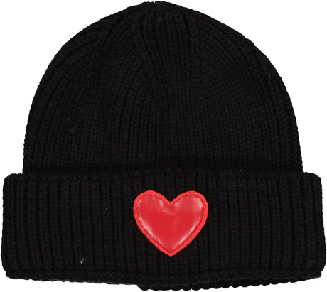 Dacee Girls Leather Heart Knit Hat - HT32A