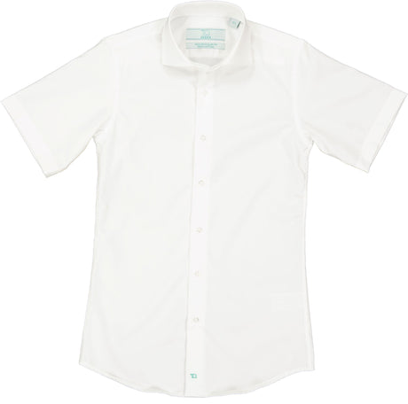 T.O. Collection Green Label Boys White Short Sleeve Dress Shirt