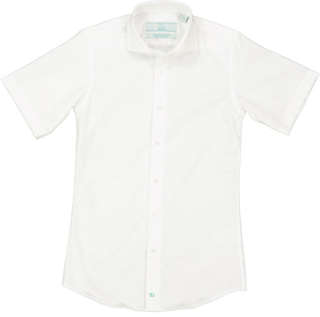 T.O. Collection Boys Green Label White Short Sleeve Dress Shirt