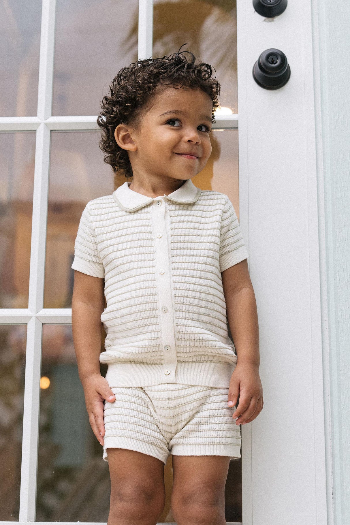 Analogie by Lil Legs Mountain Meadows Collection Baby Boys Textured Stripe Knit Outfit - TSKST