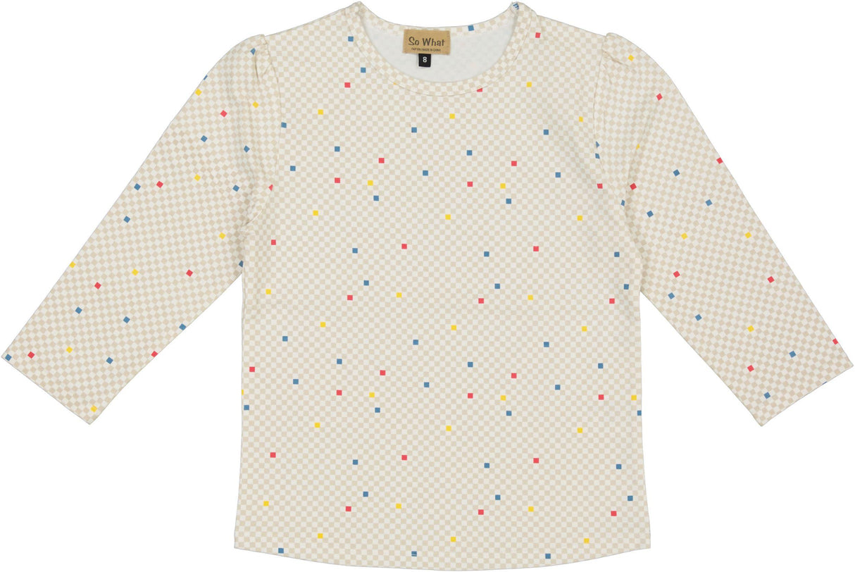 So What Girls Checkered 3/4 Sleeve T-shirt - SB5CY2652TG