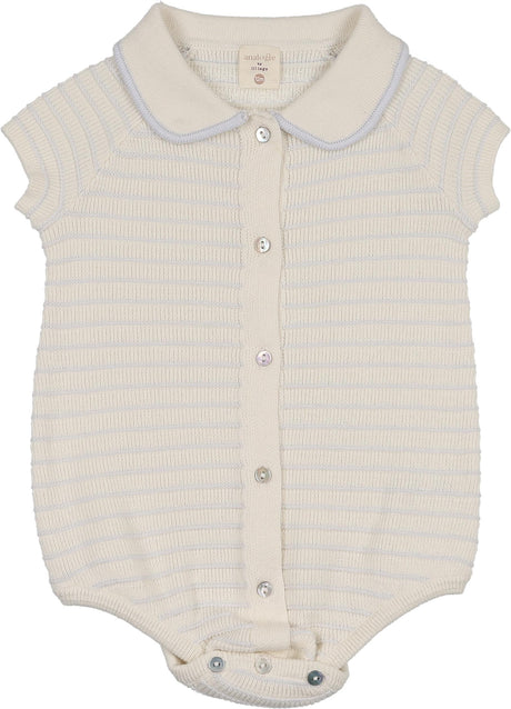Analogie by Lil Legs Mountain Meadows Collection Baby Boys Textured Knit Romper - TKR