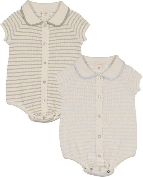 Analogie by Lil Legs Mountain Meadows Collection Baby Boys Textured Knit Romper - TKR