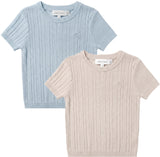 Charlotte & George Boys Raised Rib Short Sleeve Sweater - SB6CP7387R
