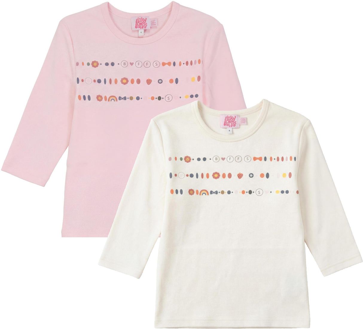 Pinky Promise Girls Camp 3/4 Sleeve T-shirt - SB6CY2879TG