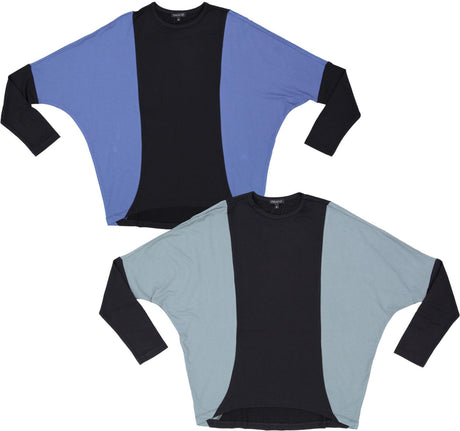 Paniz Womens Dolman Sleeve Colorblock T-shirt - PT2231