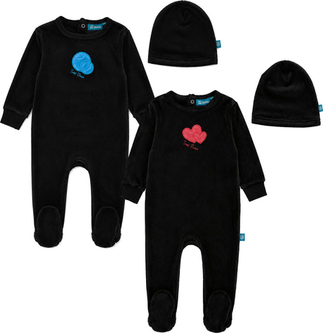 LayLay Baby Boys Girls Puffed Shape Velour Footie & Beanie Set - W26-168B